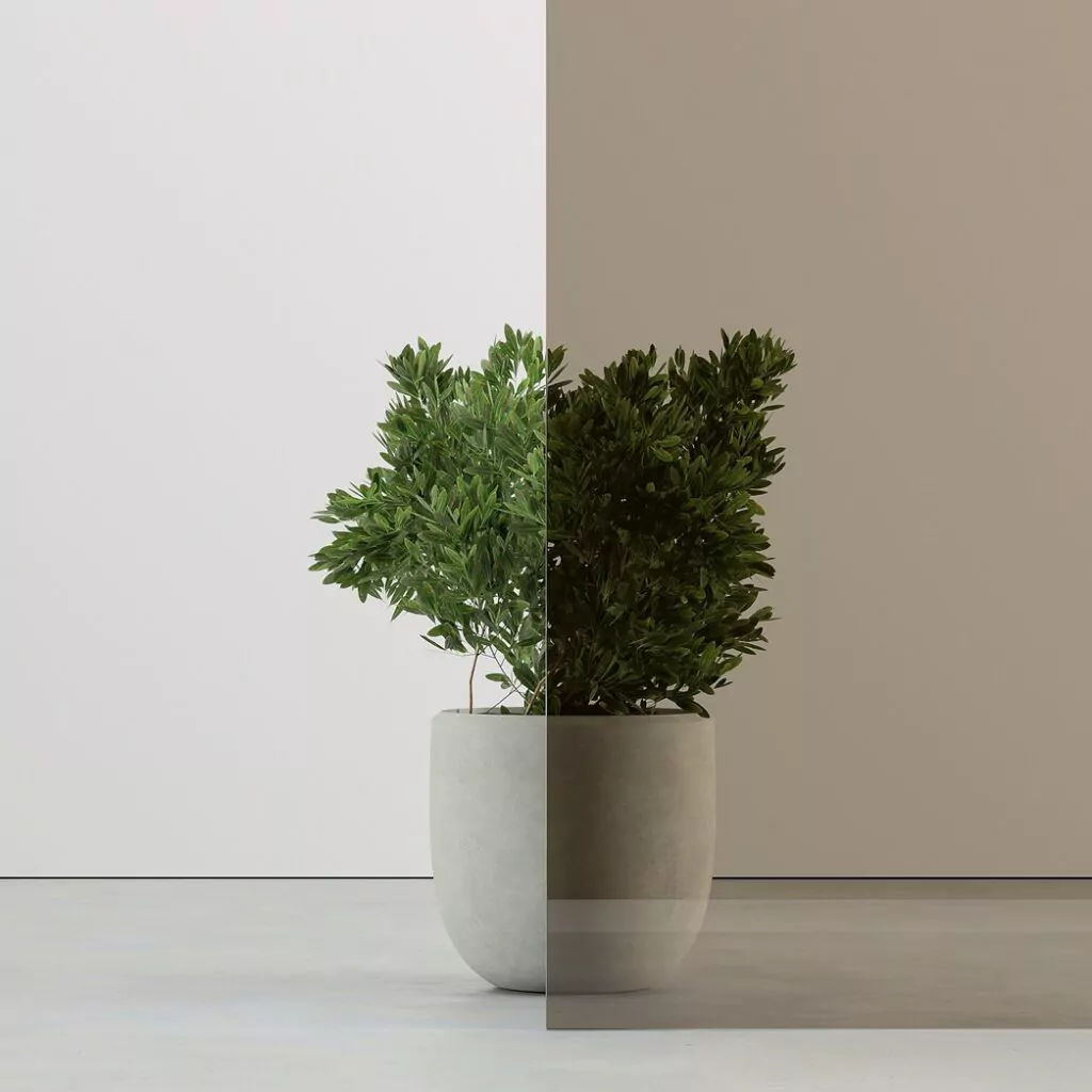 Glas vom Typ ESG Float 6mm Antisol Braun